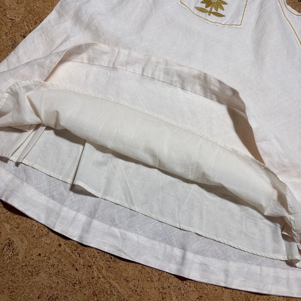 Christy Dawn The Khadia 100% Linen Floral Embroidery Dress NWOT In Cream Sz XL - Picture 12 of 15